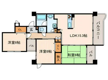 ダイナソアール(3LDK/4階)の間取り写真