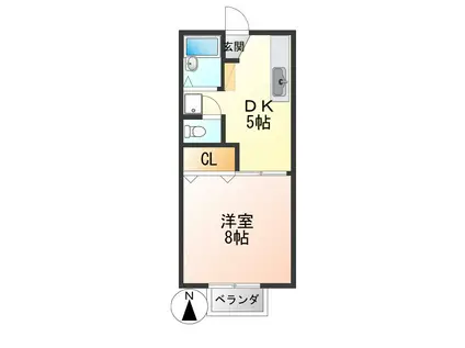 蔵王ステーションアベニュー(1K/2階)の間取り写真