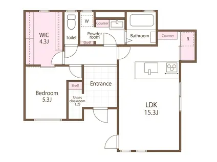 TWEED自由が丘(1LDK/2階)の間取り写真