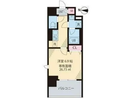 クレストヒル桃ヶ丘(1K/7階)の間取り写真