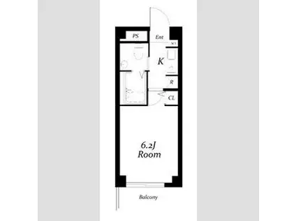 八事ガーデンヒルズ(1K/4階)の間取り写真