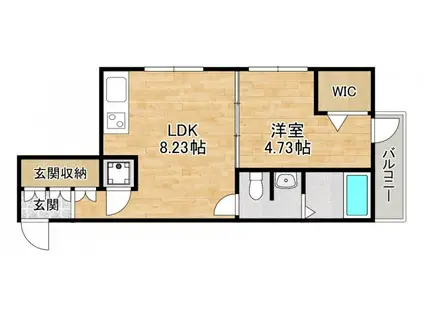 LEGIAN(1LDK/3階)の間取り写真