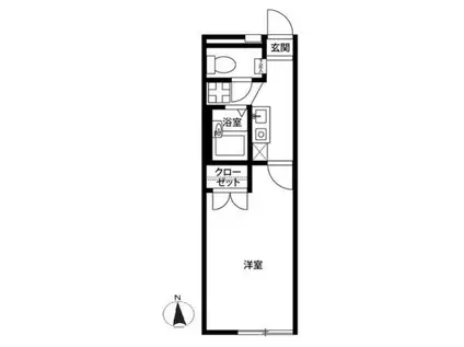 アムール子合際(1K/2階)の間取り写真