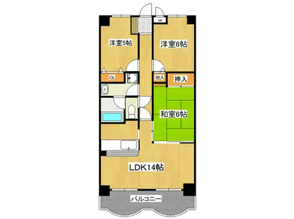センチュリー時計台I(3LDK/3階)の間取り写真