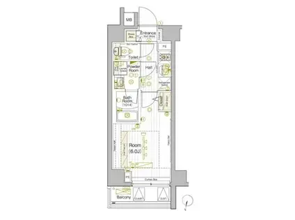 ブライズ西大井(1K/6階)の間取り写真