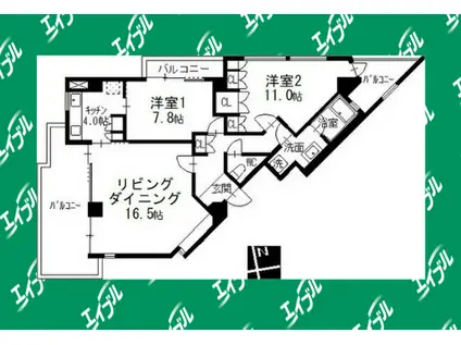 NS21やごと(2LDK/2階)の間取り写真