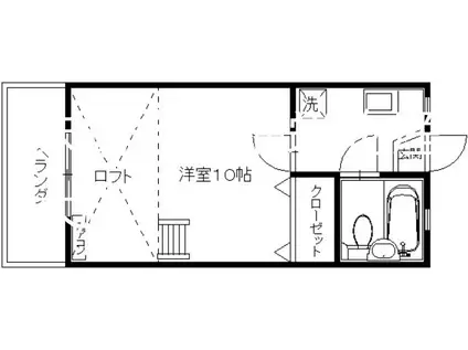ファミーユフレール(1K/2階)の間取り写真