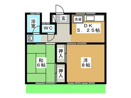 倉石マンション(2DK/1階)の間取り写真