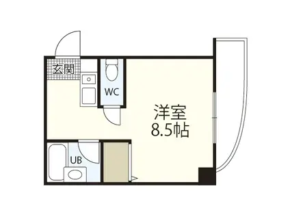 CASA東白島(ワンルーム/2階)の間取り写真