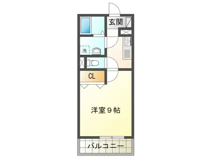 LUNE DOR MANO(1K/1階)の間取り写真