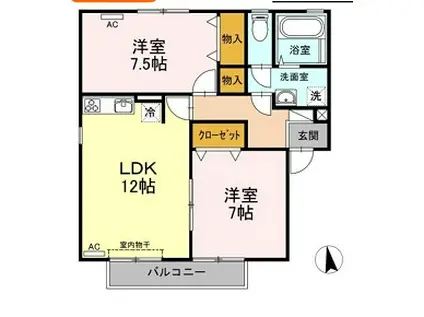 コートルミエール(2LDK/1階)の間取り写真