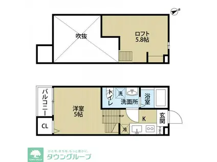 メゾンドアルモ(ワンルーム/1階)の間取り写真