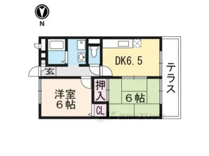 エスト・デ・リヴィエール(2DK/1階)の間取り写真