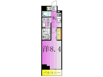 アレスグーテ北千住(1K/5階)の間取り写真