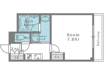 ブリーズガーデン京町堀(1K/4階)の間取り写真