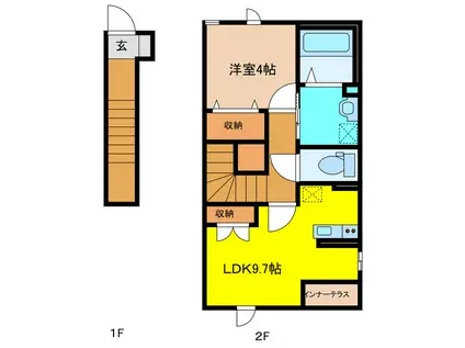 メゾン クレール(1LDK/2階)の間取り写真