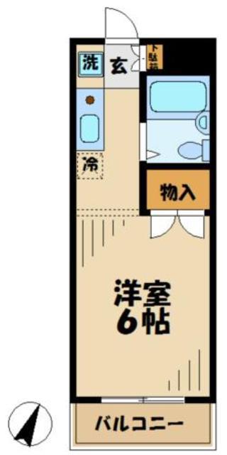 メゾンアルカンシェル(1K/3階)の間取り写真