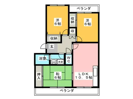 ステラ21(3LDK/1階)の間取り写真