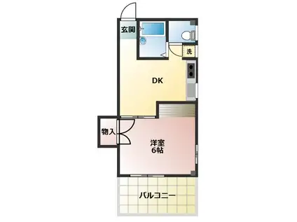 NKビル(1DK/3階)の間取り写真