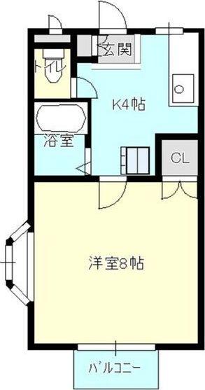 ハッピーハイツ(1K/2階)の間取り写真