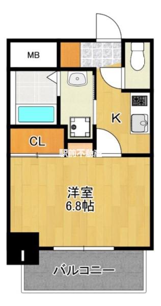 DSタワー大博通(1K/7階)の間取り写真