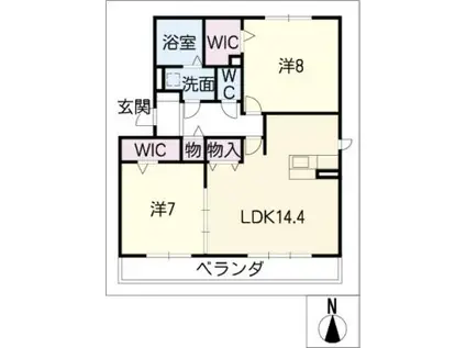 クレアガーデン(2LDK/1階)の間取り写真