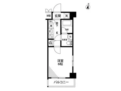 LE-LION TLE-LION TOYOSU WISE RESIDE(1K/7階)の間取り写真