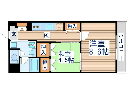 SENDAI忠恕館(2K/7階)の間取り写真