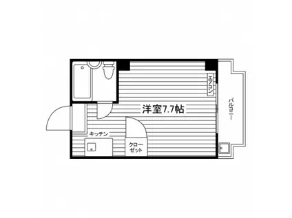 ヴィラリッチーニ1号館(1K/3階)の間取り写真