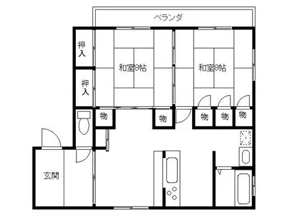 稲毛東ビル(2DK/7階)の間取り写真
