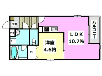 L-STEED岸部 CENTRAL(1LDK/2階)の間取り写真