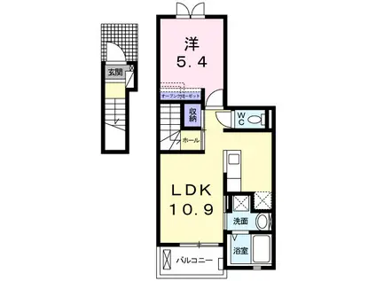 リヴァプール(1LDK/2階)の間取り写真