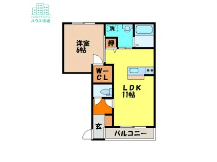 ヴィラーチェ・ラム(1LDK/1階)の間取り写真