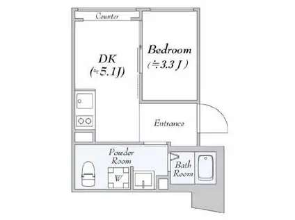 DSVARIE高田馬場レジデンス(1DK/1階)の間取り写真