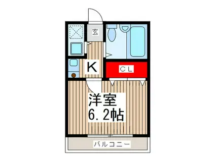 ジュノー(1K/1階)の間取り写真