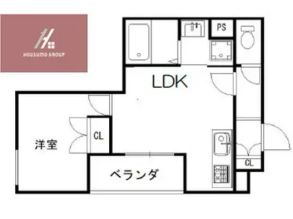 セレニティ長吉出戸(1LDK/3階)の間取り写真