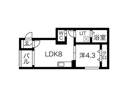 I-CUBE(1LDK/3階)の間取り写真