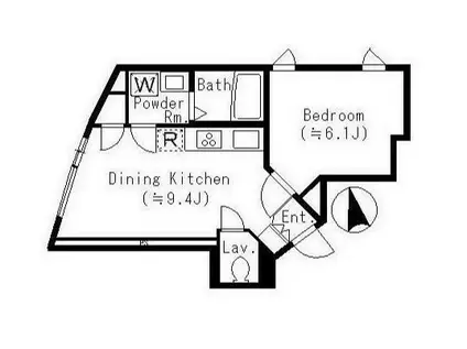 コルティーレ世田谷(1LDK/2階)の間取り写真