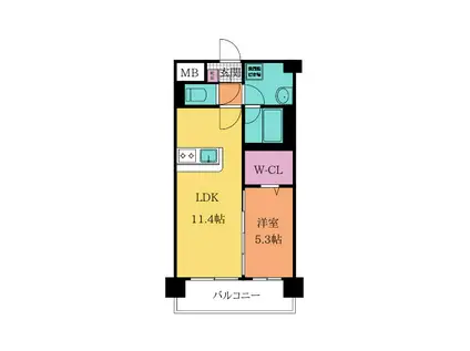 ネクステージ三萩野プレミアム(1LDK/4階)の間取り写真