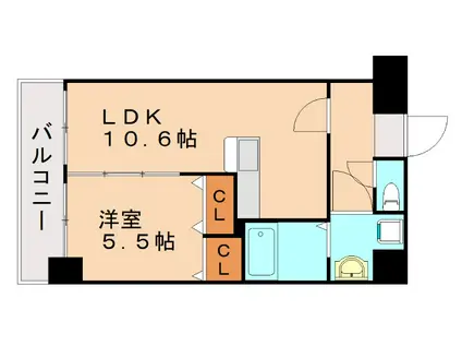F・STAGE折尾(1LDK/5階)の間取り写真