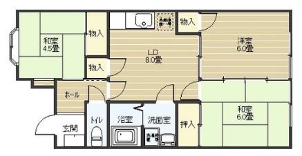 大島ビル城下(3DK/3階)の間取り写真