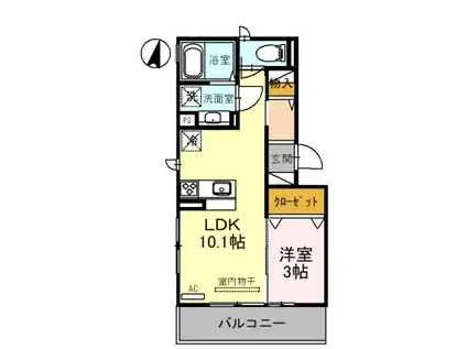 ネクストステージヤハタ(1LDK/3階)の間取り写真