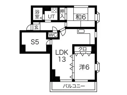 アルファーレジデンス簗瀬(2SLDK/6階)の間取り写真