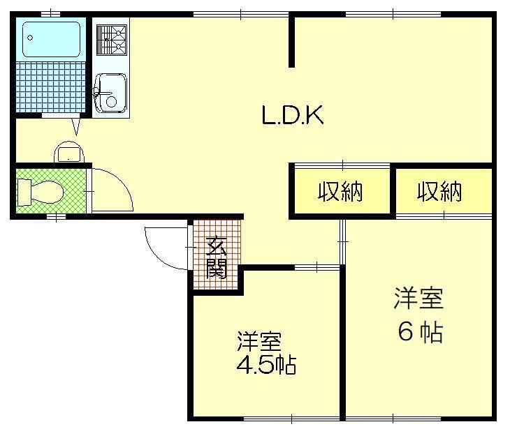 サンライフヴィレッジ(2LDK/1階)の間取り写真