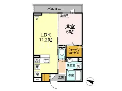 グラン山王(1LDK/1階)の間取り写真