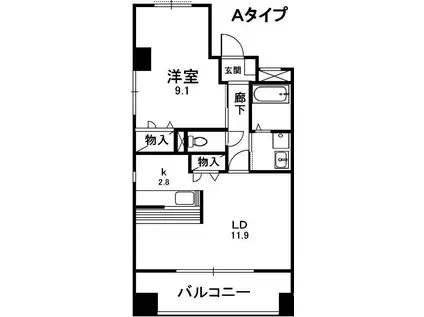 カーサベルデ(1LDK/2階)の間取り写真