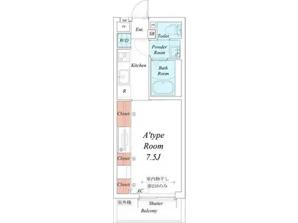 リブリ・溝の口I(1K/3階)の間取り写真