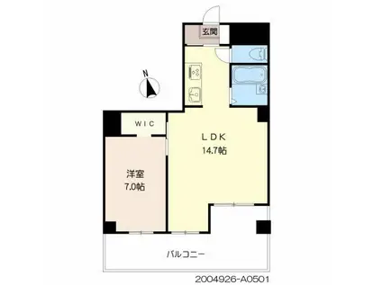 アプリーレ京町(1LDK/5階)の間取り写真