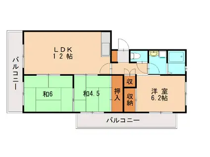 ファミール香椎II(3LDK/2階)の間取り写真