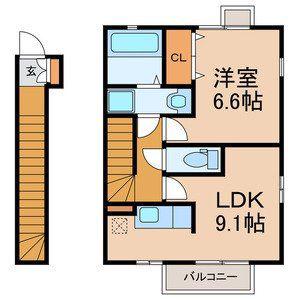 エシュール蘇我(1LDK/2階)の間取り写真